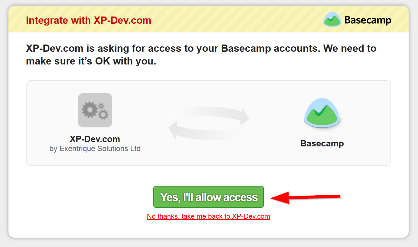 Basecamp OAuth Authentication