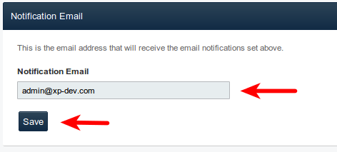 Notification email